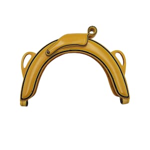 Vintage Art Deco Yellow & Black Celluloid Plastic Purse Clasp Closure Frame