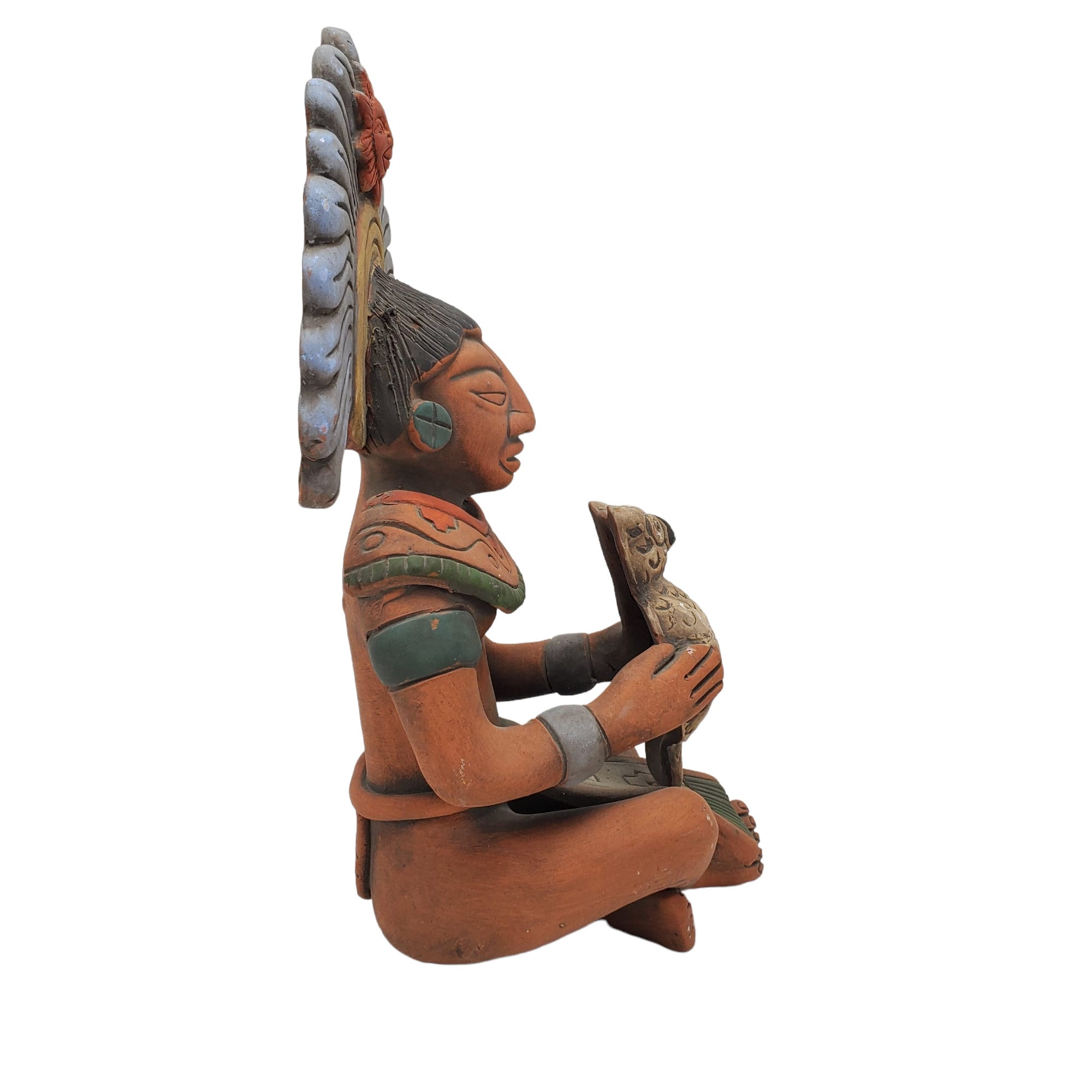 マヤ・アステカの座る神テラコッタ粘土彫刻像 古代文化 陶器製人形 マヤ・アステカの座る神テラコッタ粘土彫刻像 古代文化 陶器製人形