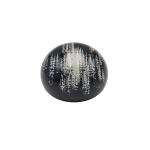 Vintage Tarax Infinity Products Handcrafted in Canada Black Bubble Forest Round Resin Paperweight