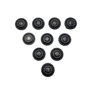 Gunmetal Pewter Gray 1.25" Round Minimalist Cabinet Drawer Knobs Pulls with Hardware