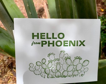 hello card, greeting card, missing you card, arizona, cactus