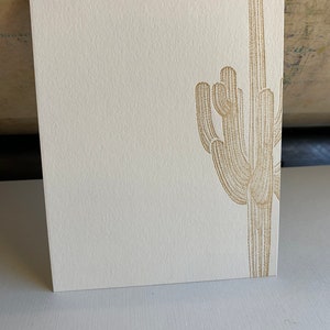 Letterpress Stationery, Saguaro, cactus card, missing you, flat cards, write a letter cards