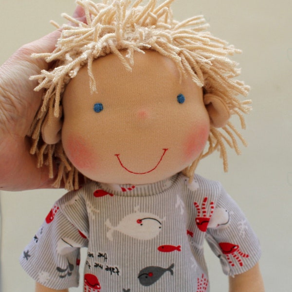 Waldorf boy doll- Ready to ship, Waldorf doll boy, rag doll, dolls handmade,  gift for boys, dolls for boy, soft toy