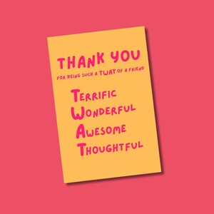 Merci d'être la chatte d'un ami Carte humoristique pour ami Carte de remerciement drôle Carte de gratitude