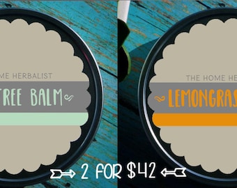 AUSVERKAUF! (1) Lemongrass Balm + (1) Tea Tree Balm = (2) 8oz Dosen für 42
