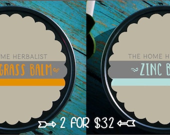 SALE! (1) Zinc Balm + (1) Lemongrass Balm = (2) 8oz balms for 32