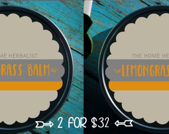 SALE! (2) Lemongrass Balms - (2) 8oz tins for 32