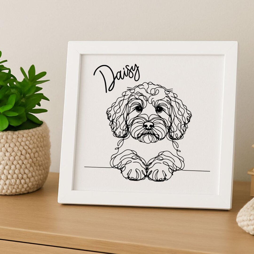 Cockapoo Engrave Personalized Cockapoo Wooden Portrait: Laser-engraved Pet Memorial Art ...