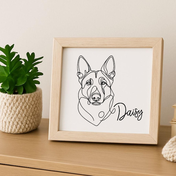 Personalized Belgian Malinois Wooden Portrait: Laser-Engraved Pet Memorial Art for Dog Lovers