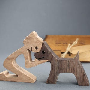 Dog human wood sculpture - Etsy 日本