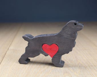 Handcrafted Oak Cocker Spaniel Memorial Sculpture - Custom Dog Keepsake Gift for Pet Lovers