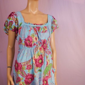 Vintage Hippie  Dress, cotton dress, festival clothing Redesigned , Size 8-10-12