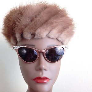 1950s hat, Mink Hat ,Patrice Brand, elegant mink, vintage mink hat image 1