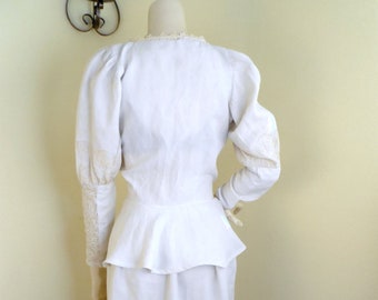 linen suit, bridal suit, victoriana suit, handmade bridal suit