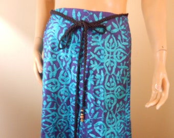 india skirt purple embroidered cotton maxi skirt, waist 28-32, size P/S