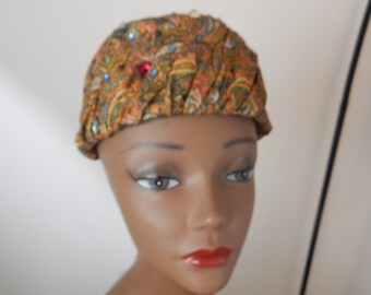 Deborah‎ NY Ivory Hat Beaded Floral Embellished Formal Derby Decor 60s 70s USA Deborah NY Ivory Hat Beaded Floral Embellished Formal Derby  main image 3