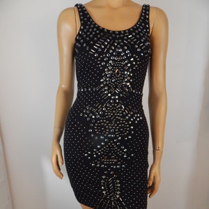y2k Bebe Rhinestone party dress, new year's, xxs, backless, 34-26-34, fully lined, non shiney