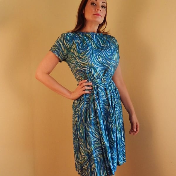 vintage 1960s dress, Mod o Day Daydress, mid century dress, vintage day dress, 50s dress