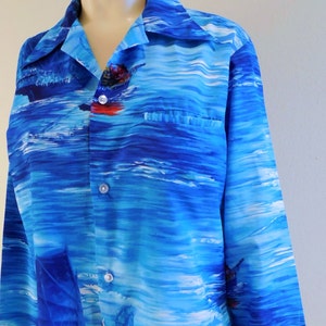 Vintage Mens aloha Shirt, hawaiian shirt, long sleeved, 1960s aloha