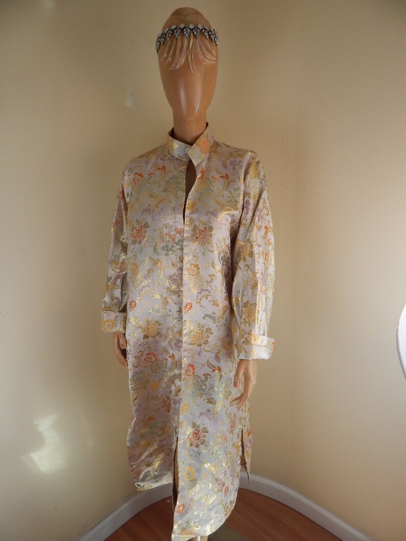 Vintage kimono, satin, womens shops brocade satin robe, asian robe