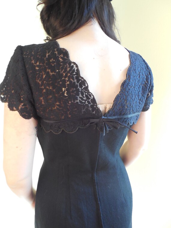 Vintage Lace dress,all Wool, Wiggle Dress, 1950s,… - image 3