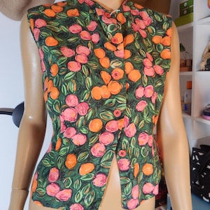 womens vintage blouse, vintage 70s, retro, medium, 40 bust