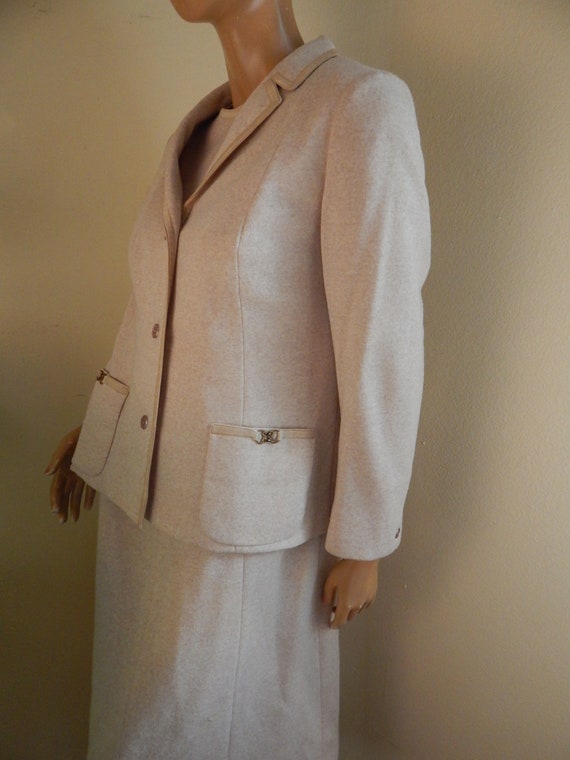 womens cashmere honey brown dress and jacket suit… - image 4