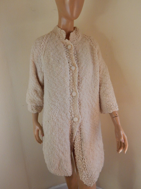 llama wool sweater, vintage 60s, lined bohemian s… - image 1