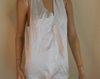 silk blouse in large size, off white bust 44, free shipping