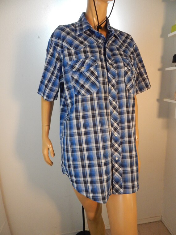 Wrangler mens plaid shirt, western plaid shirt, - image 5
