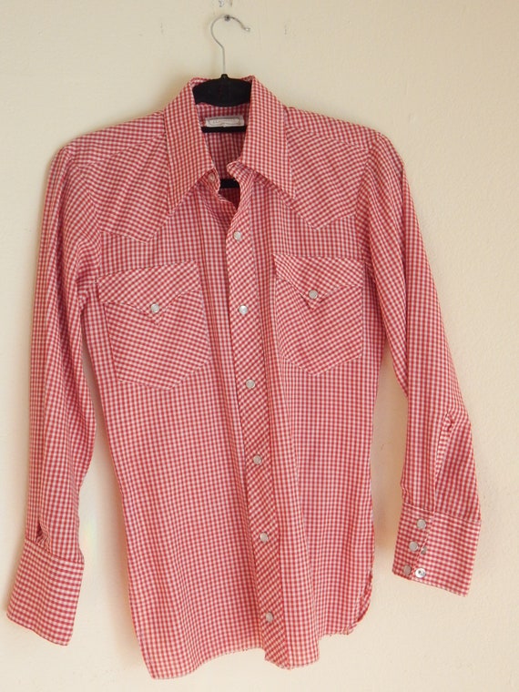womens or mens gingham western shirt, h bar c cali