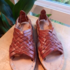 Mexican Huarache sandal, handmade leather sandal, womens size 7.5