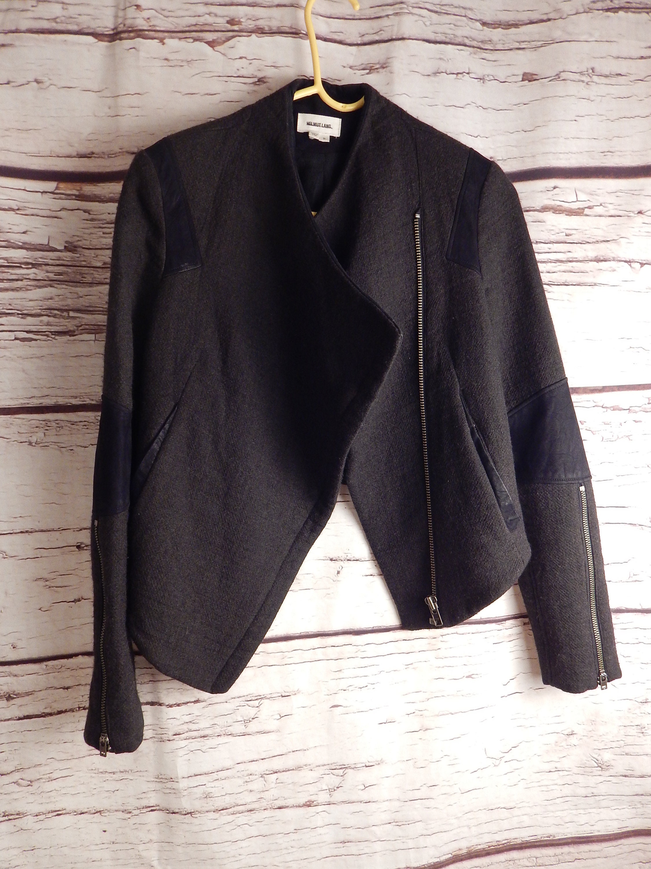 Helmut Lang 90s Jacket, All Wool and Suede, Zippers Bust 40