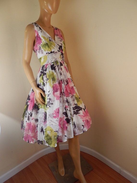 vintage guaze cotton floral dress, purchased in En
