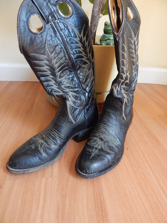 Bajo mandato Seguro de múltiples fines Nocona Vintage Botas Cowboy Negras Mujer 5 1/2 B Pull on - Etsy México