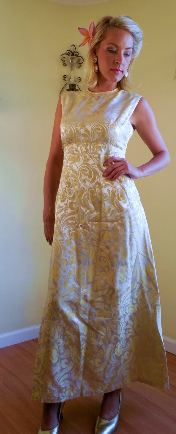 Vintage dress, size 9 ,satin Brocade, Womens pin … - image 2