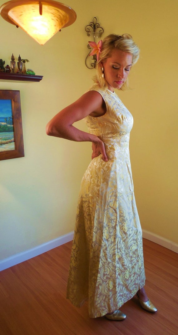 Vintage dress, size 9 ,satin Brocade, Womens pin … - image 1