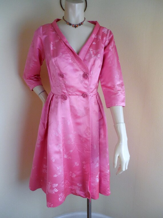 Vintage satin dress,  Hong Kong, DRESS  Dynasty S… - image 1