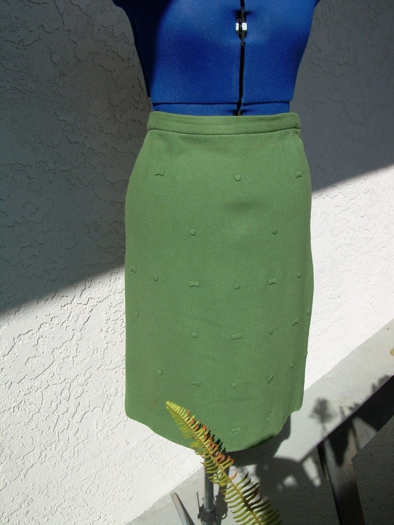 Vintage Wool Skirt, jade green, 1950s pin up skirt
