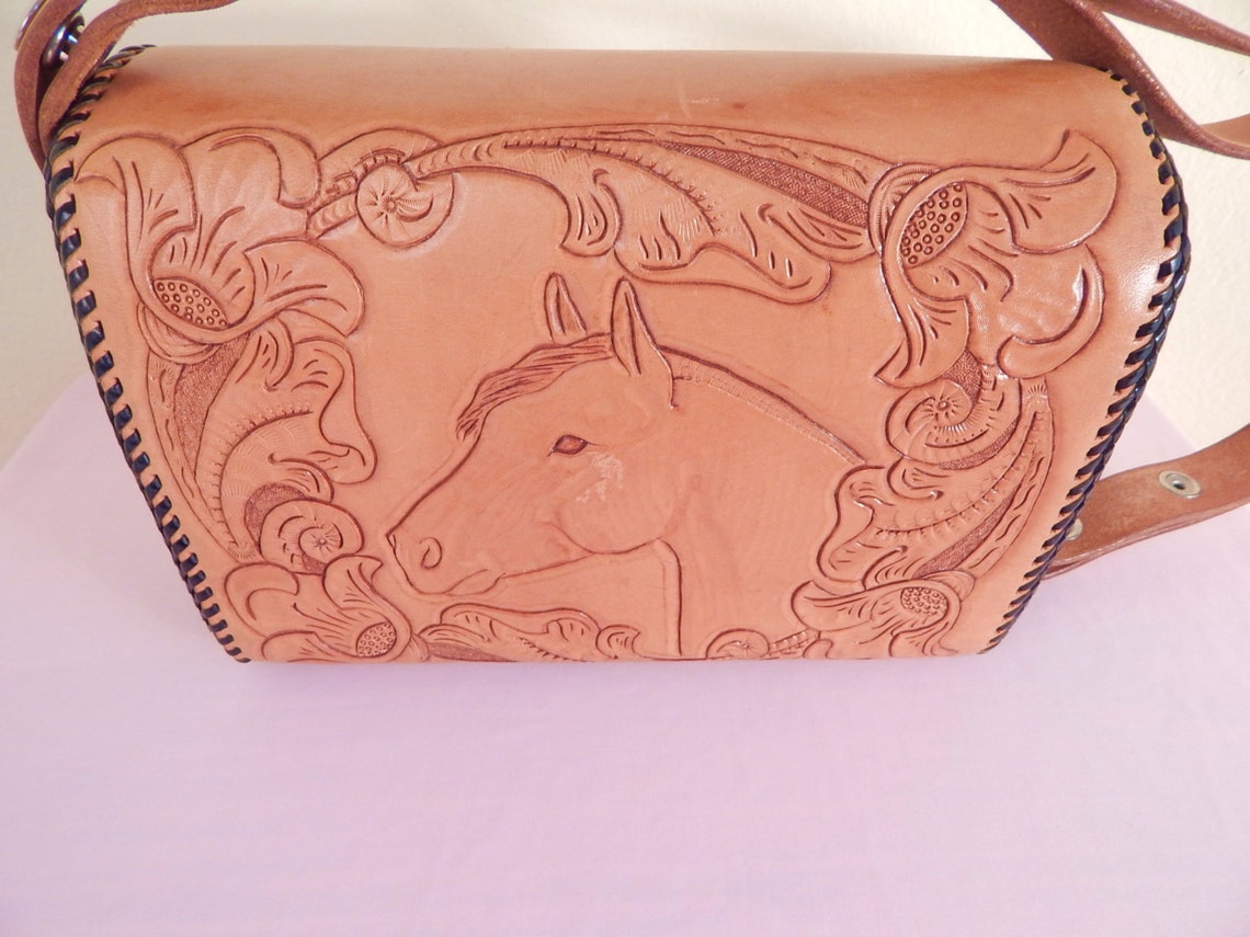 Tooled Leather Purse Western Purse Horse Purse Westernwear Etsy