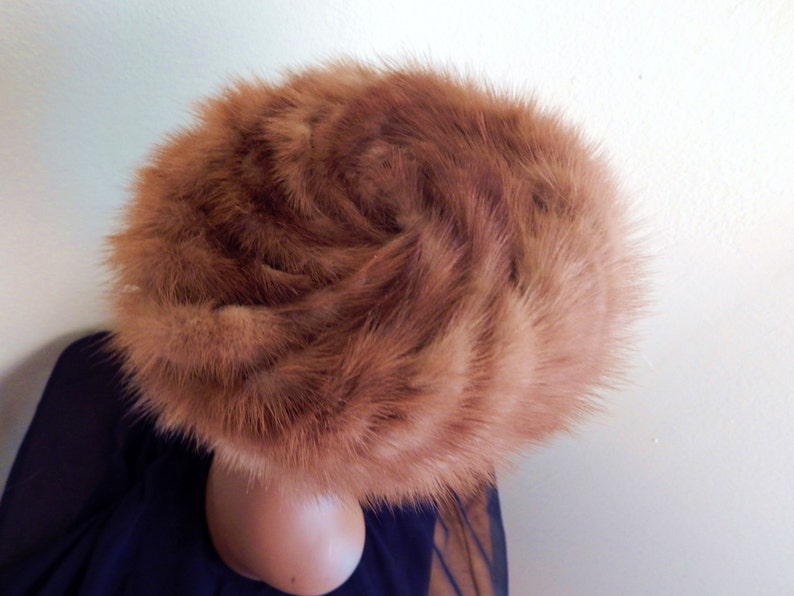 1950s hat, Mink Hat ,Patrice Brand, elegant mink, vintage mink hat image 3