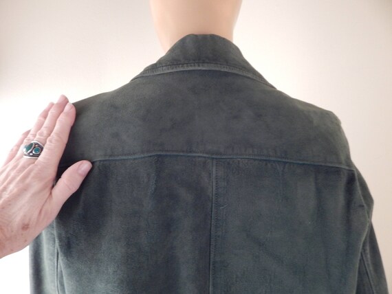 vintage 40s green suede jacket, new lining, excel… - image 8