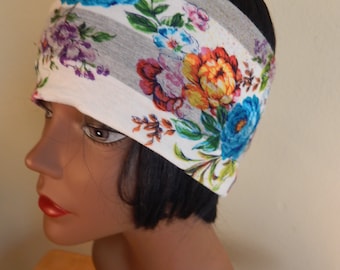 Hippie hairband, headband, wide, stretch cotton headband,