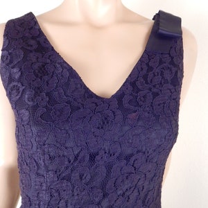 vintage LACE cocktail dress, navy blue dress
