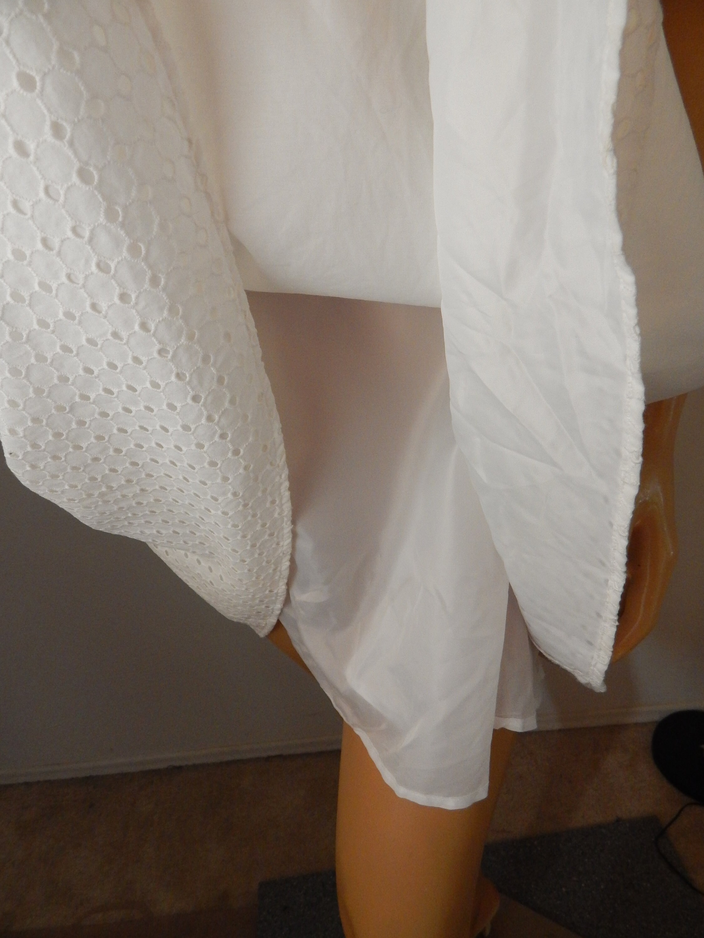 Calvin klein white eyelet dress online