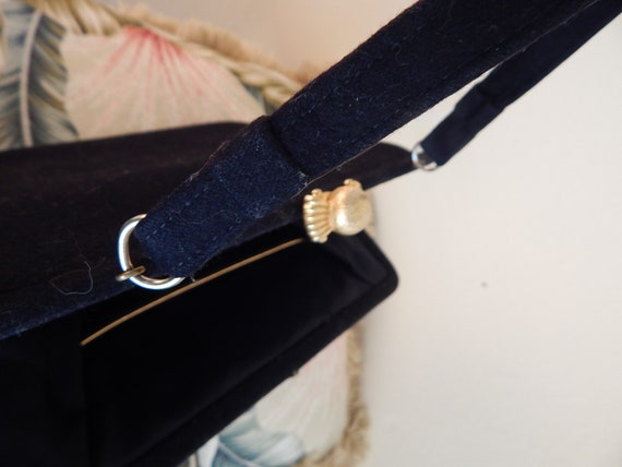 vintage black wool clutch big bow, mcm black clut… - image 5