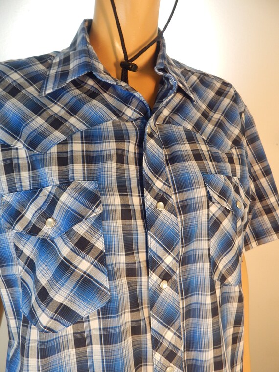 Wrangler mens plaid shirt, western plaid shirt, - image 6