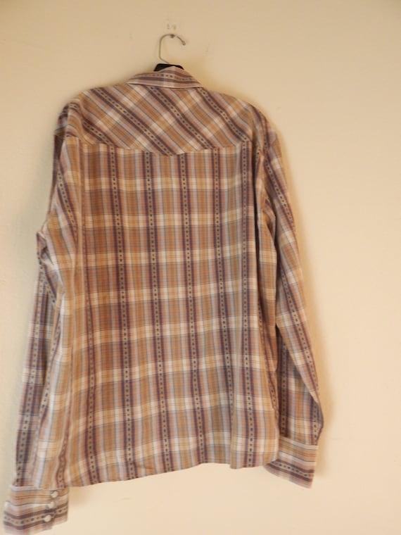Lucky Plaid Western Shirt, Pearl Snap, Mens XL - image 6