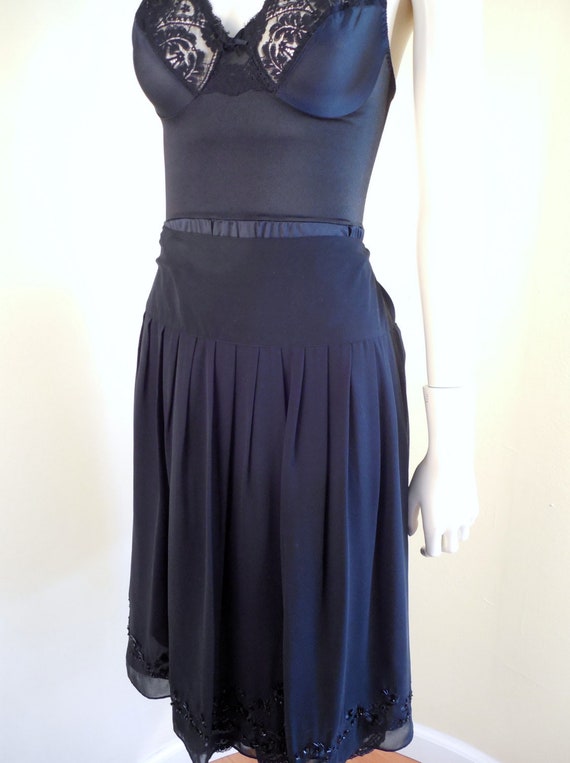 Vintage Formal Silk Chiffon skirt, pleated skirt, 