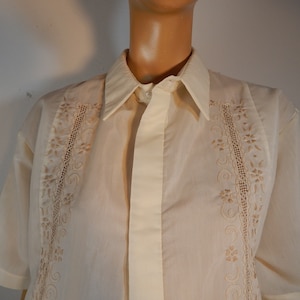 Vintage1970 70s guayabera mens shirt, chest 50, xl guayabera
